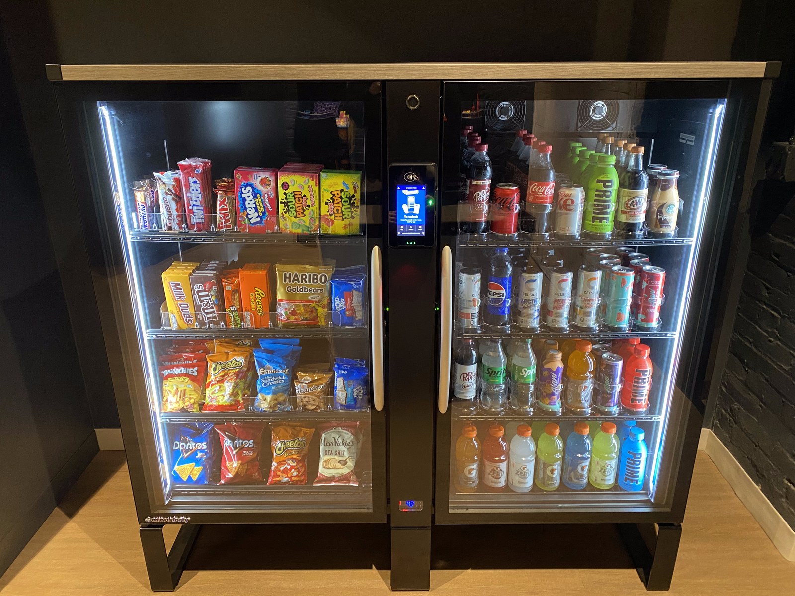 Freeman Vending smart cooler in apartment lounge